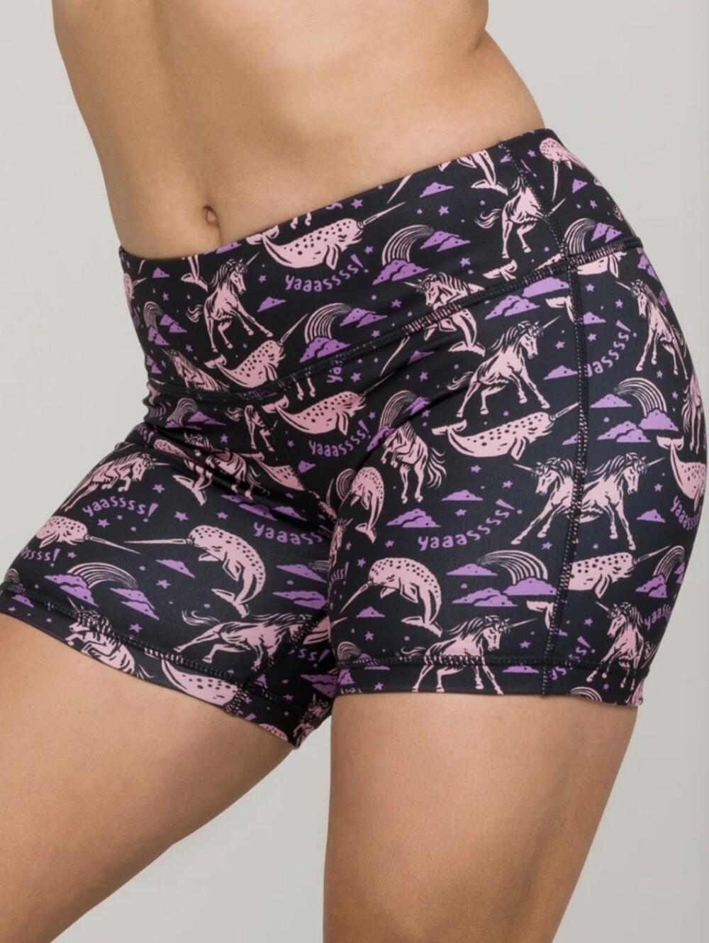 lAB No Ride Unicorn Graphic Print Bike Shorts